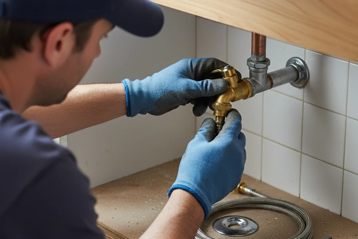 Shutoff valve and fitting work during Burst Pipe Repair in Upland